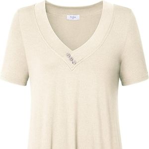 Ca kra Womens Casual Tunic V Neck Flowy Top Shirt